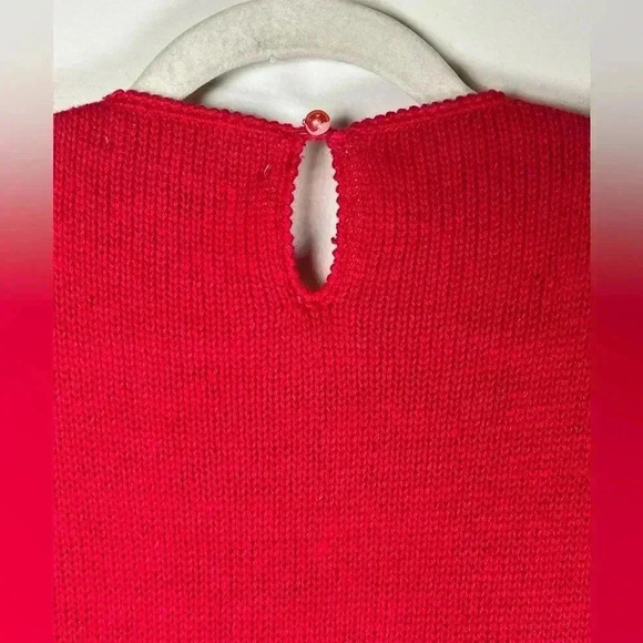 Vintage Victoria Harbour Holiday Sweater Red Gold Black Sequin Bead Size Medium - Picture 6 of 10